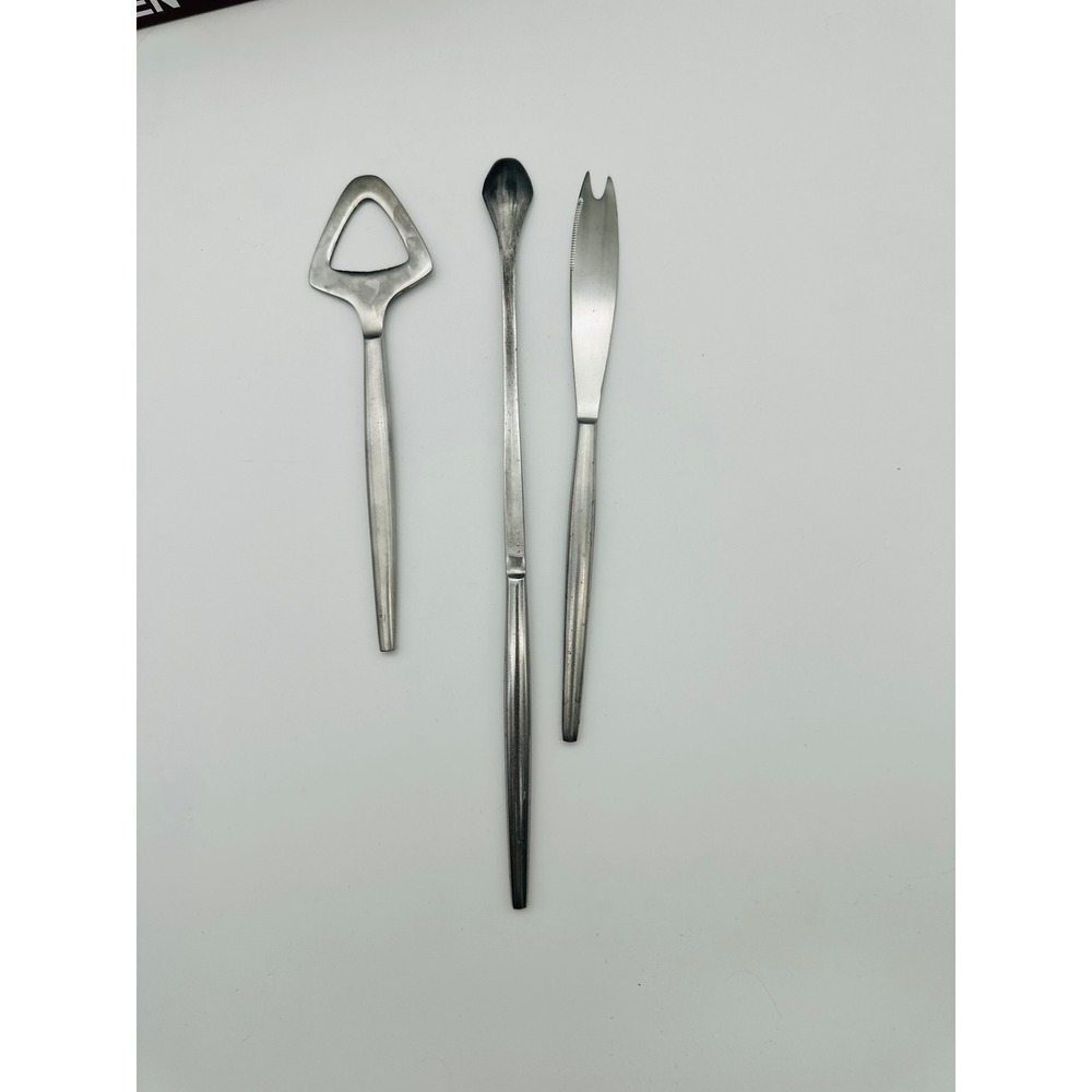 Vintage Kalmar MCM Bar Tools Set of 3 Stainless Steel Italy Bottle Opener Knife